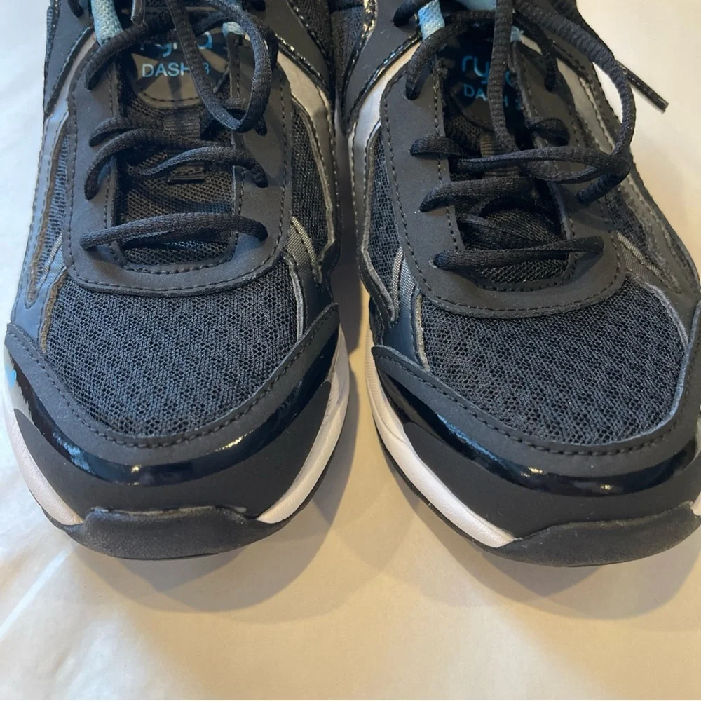 Ryka Dash 3 Walking Shoes Black/Meteorite/Blue Size 7.5W Low Shaft Laced